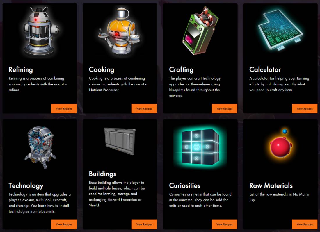 No Man's Sky Recipes Screenshot